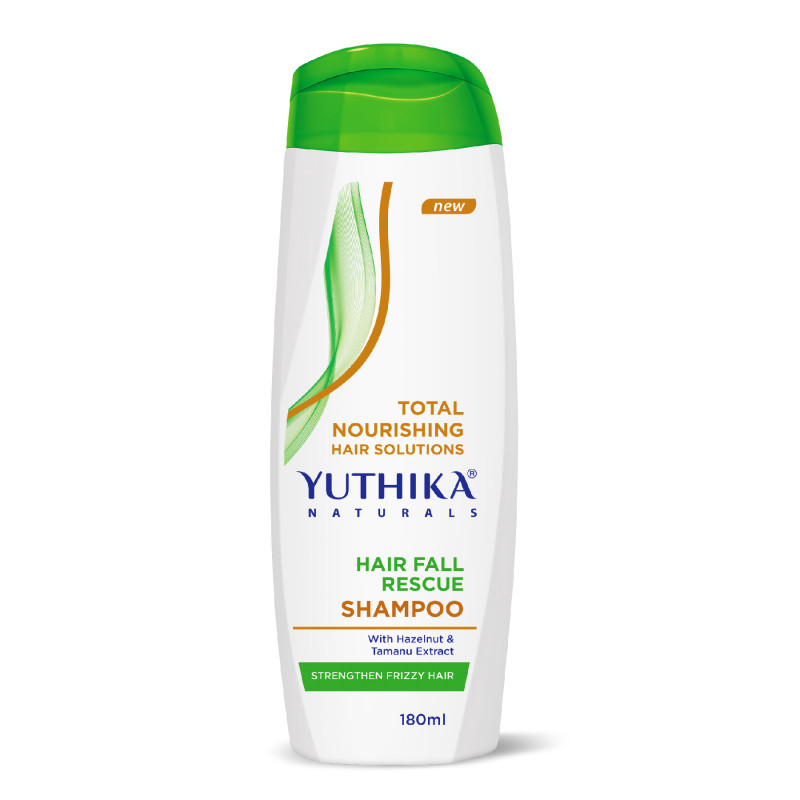 Yuthika Hair Fall Rescue Shampoo For Women & Men 180ml | Anti Hair Fall Shampoo | Strengthens Frizzy Hair | Enriched with Hazelnut & Tamanu Extracts